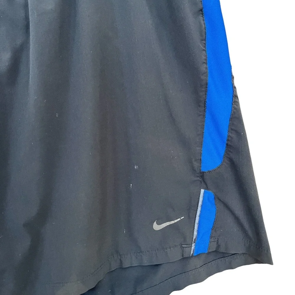 Nike Swim Trunks Mens XL Black Blue Board Shorts DriFit Lined Beach Vacation